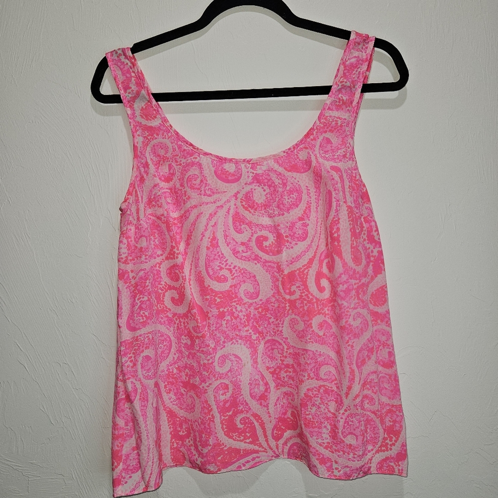 Lilly Pulitzer Cosmos Pink Pout Tank Top Blouse Camisole Women Small *Stain